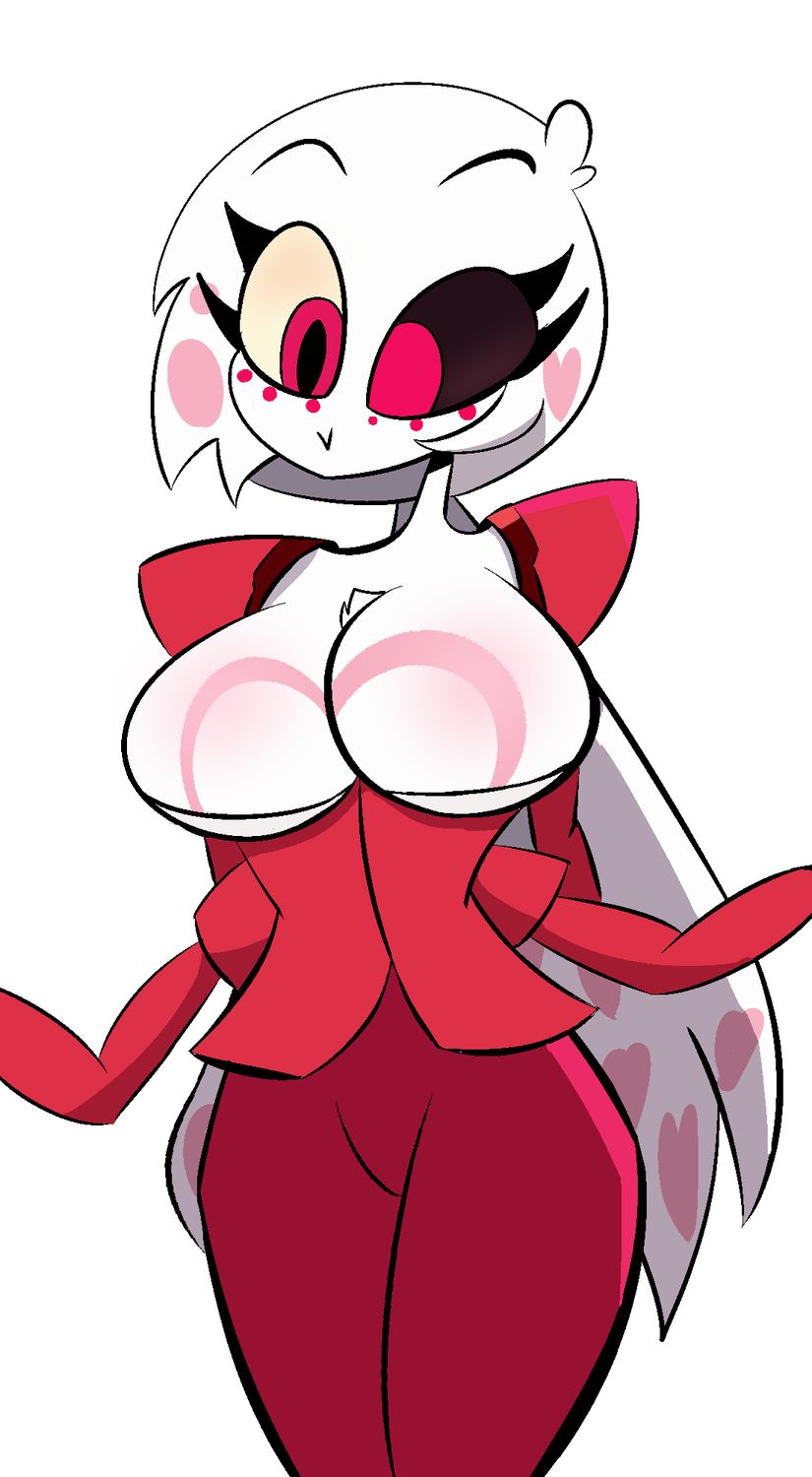 Angel Dust Hazbin Hotel and Female Angel Dust Thicc Solo Tits