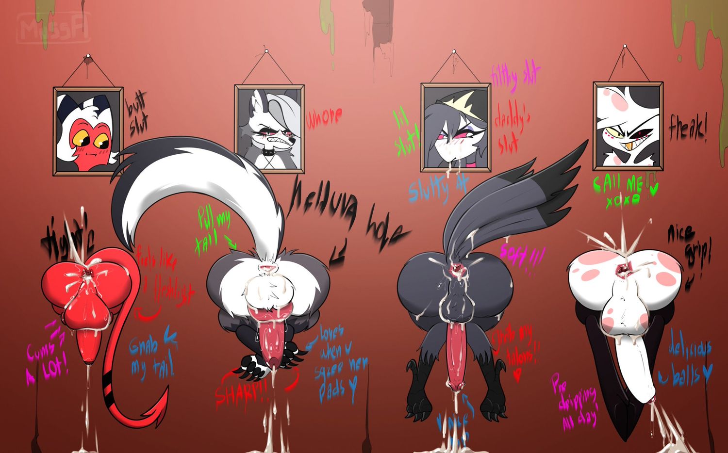 Angel Dust Hazbin Hotel and Loona Helluva Boss Femboy Cum Penis Futa