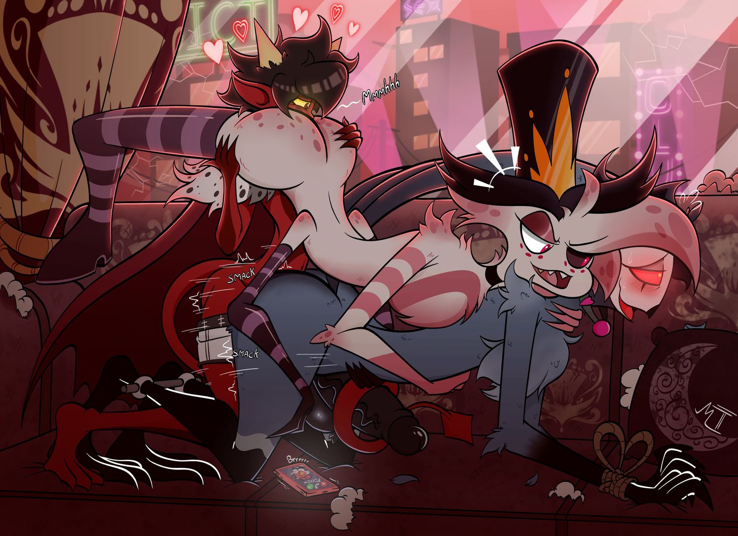 Angel Dust Hazbin Hotel and Stolas Helluva Boss Femboy Penetration