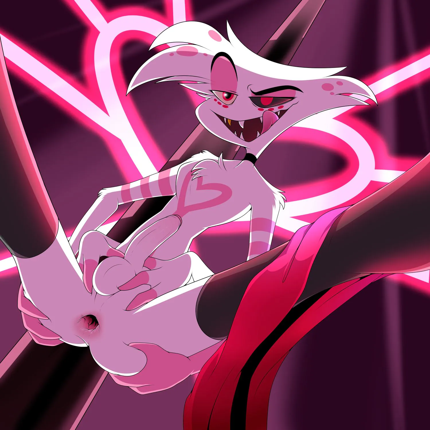 Angel Dust Hazbin Hotel Penis Stockings Underwear Licking Solo Gape