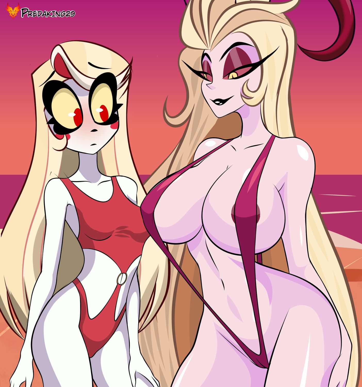 Charlie Morningstar Hazbin Hotel and Lilith Morningstar Hazbin Hotel Swimsuit