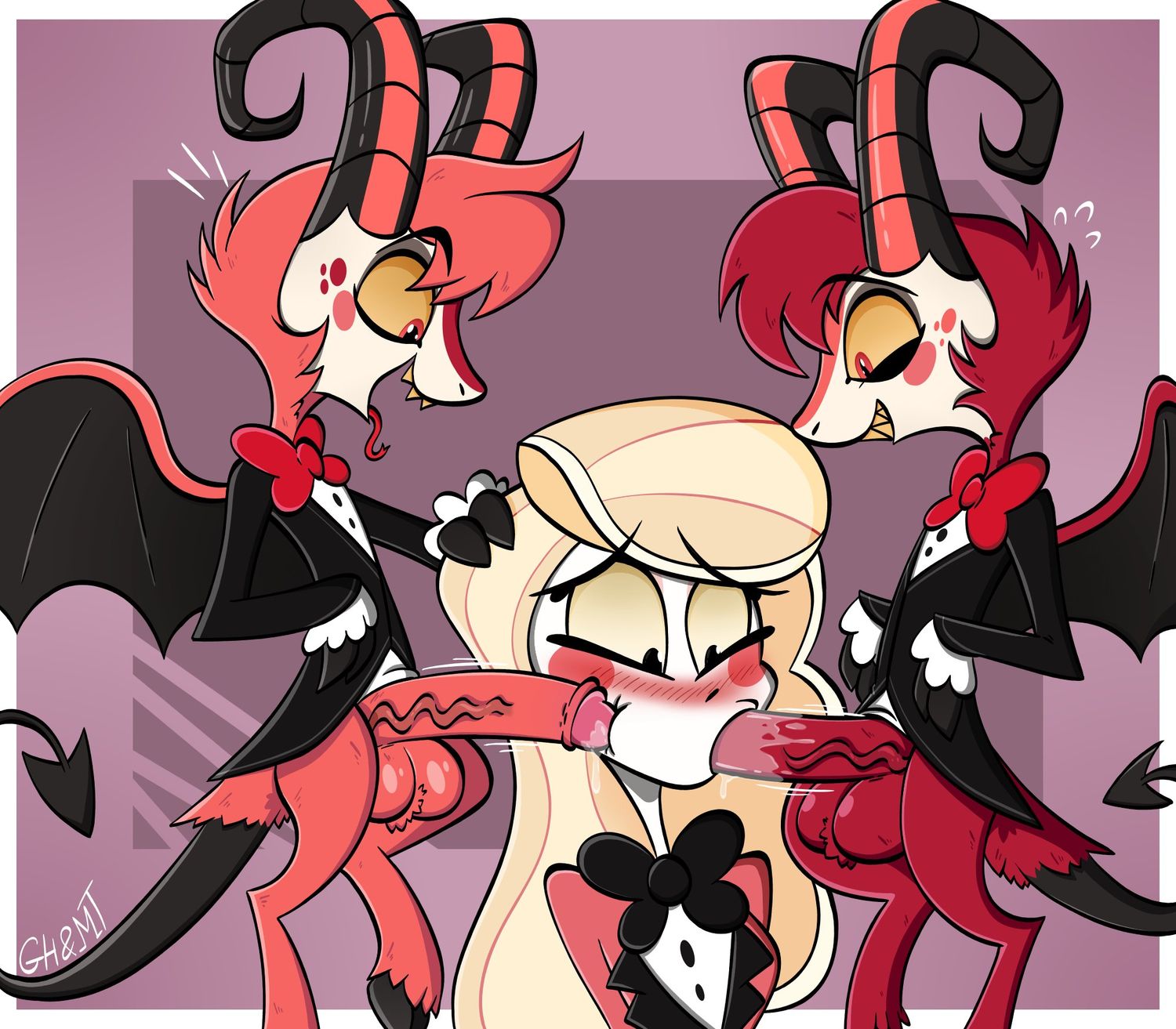 Charlie Morningstar Hazbin Hotel and Razzle Hazbin Hotel Penis