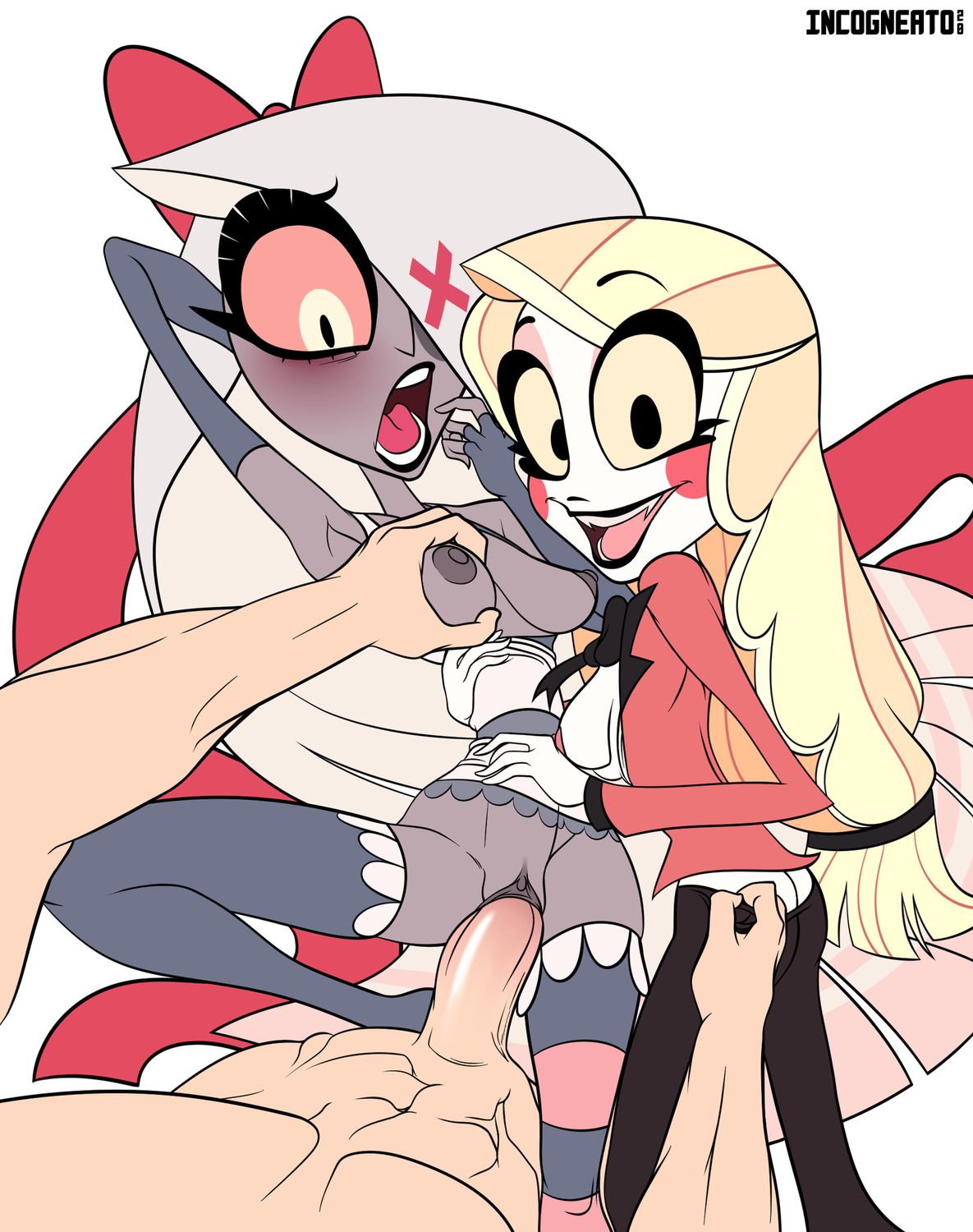 Charlie Morningstar Hazbin Hotel and Vaggie Hazbin Hotel Threesome Sweet