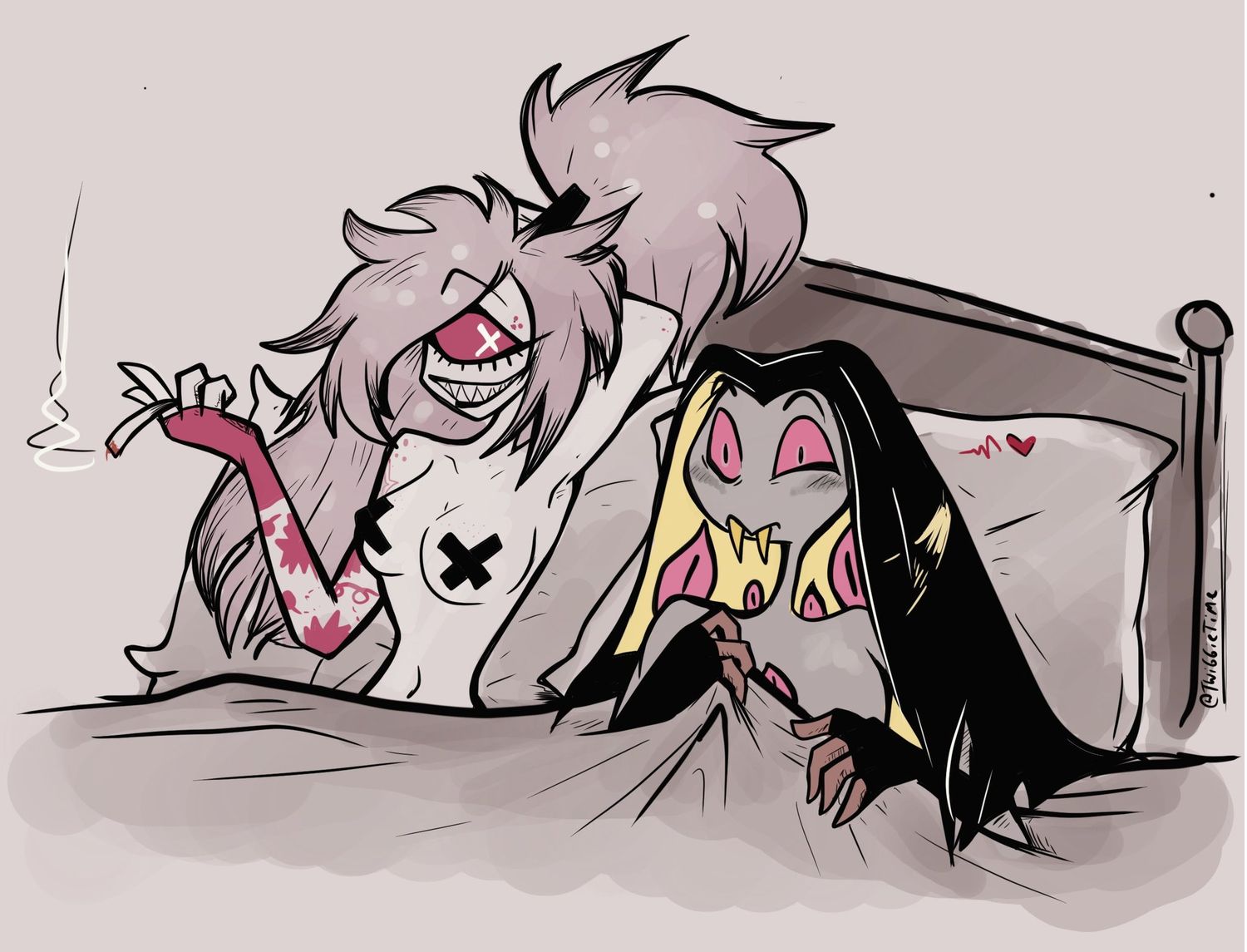 Cherri Bomb Hazbin Hotel and Sir Pentious Hazbin Hotel Tits