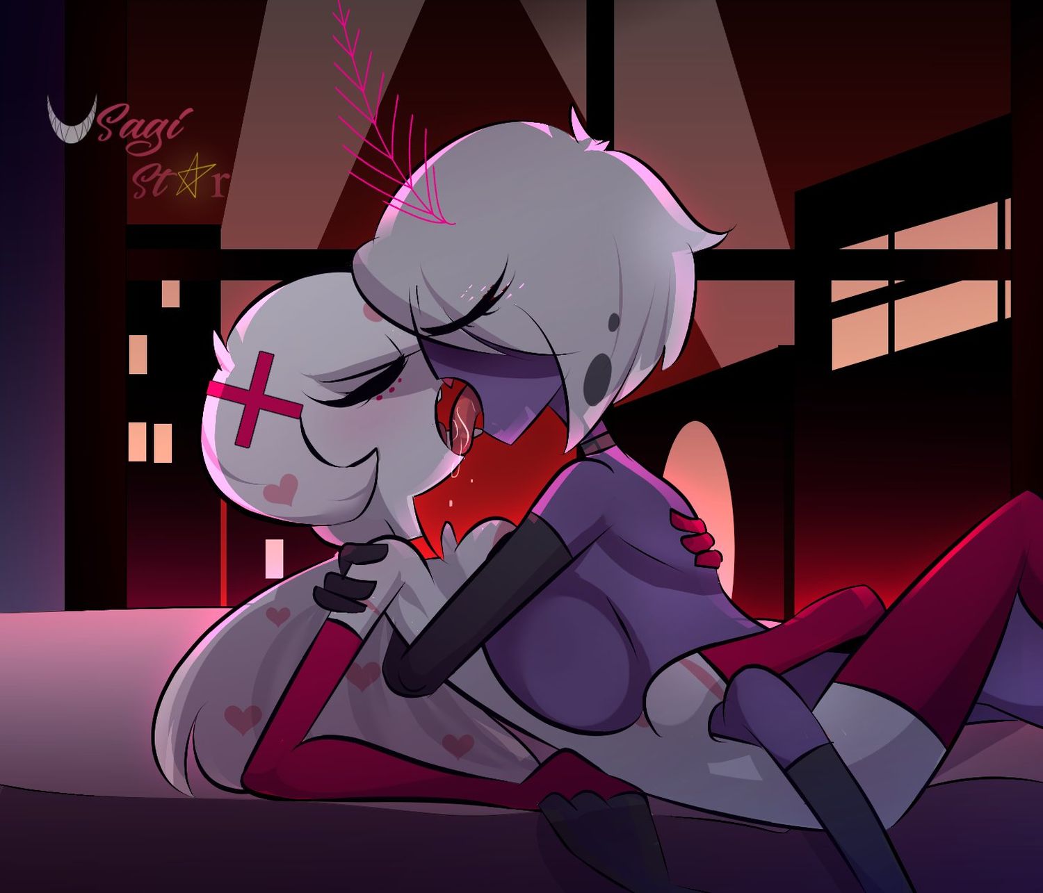 Female Angel Dust and Angel Dust Hazbin Hotel Nude Yuri