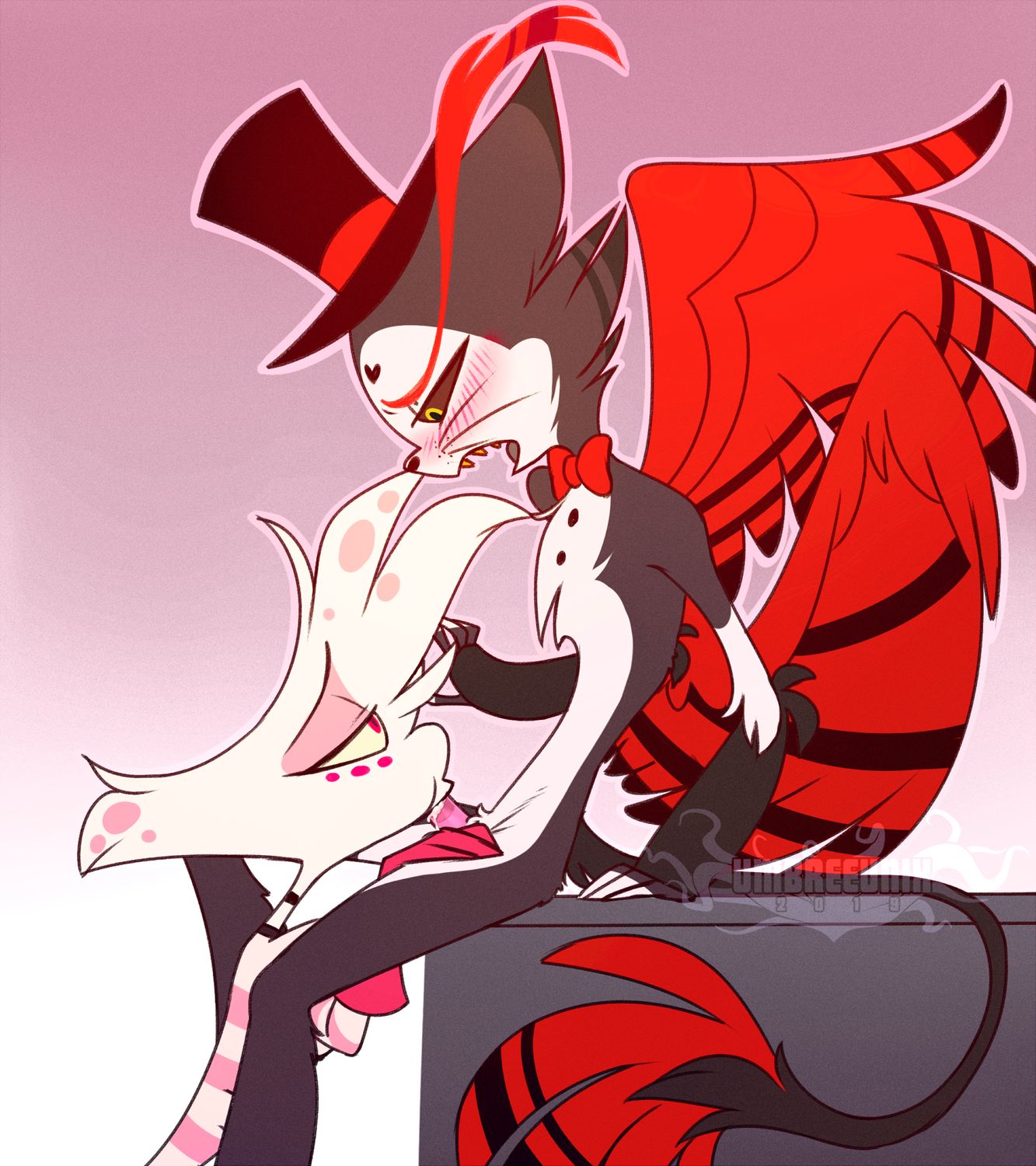 Husk Hazbin Hotel and Angel Dust Hazbin Hotel Blowjob Sucking Femboy