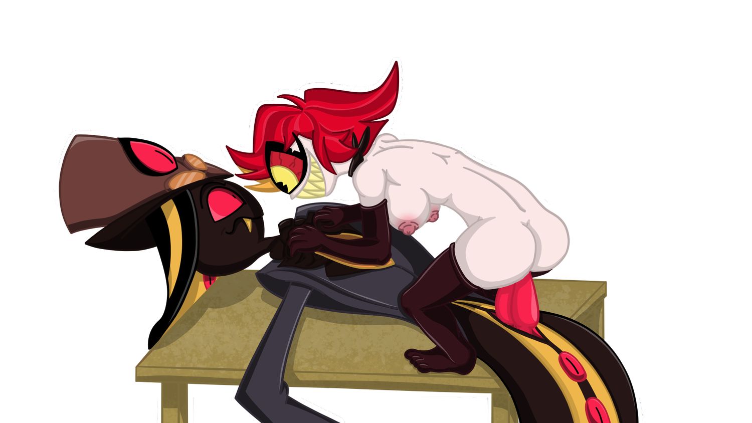 Sir Pentious Hazbin Hotel and Niffty Hazbin Hotel Anal Sex Tits