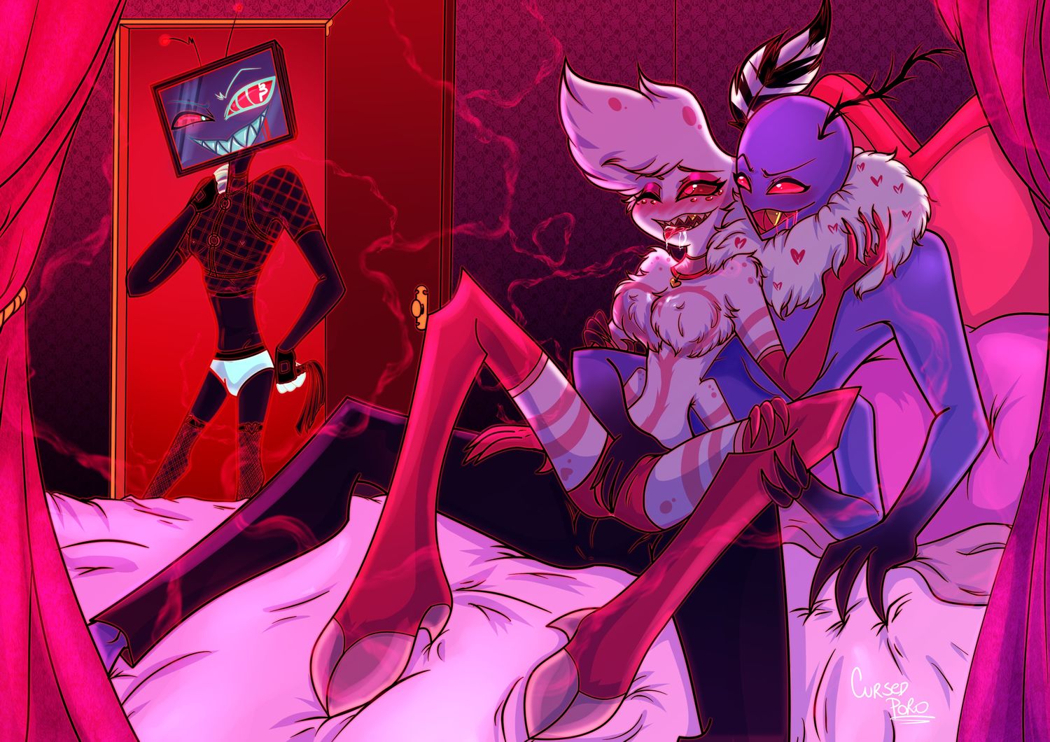 Vox Hazbin Hotel and Valentino Hazbin Hotel Femboy Gay