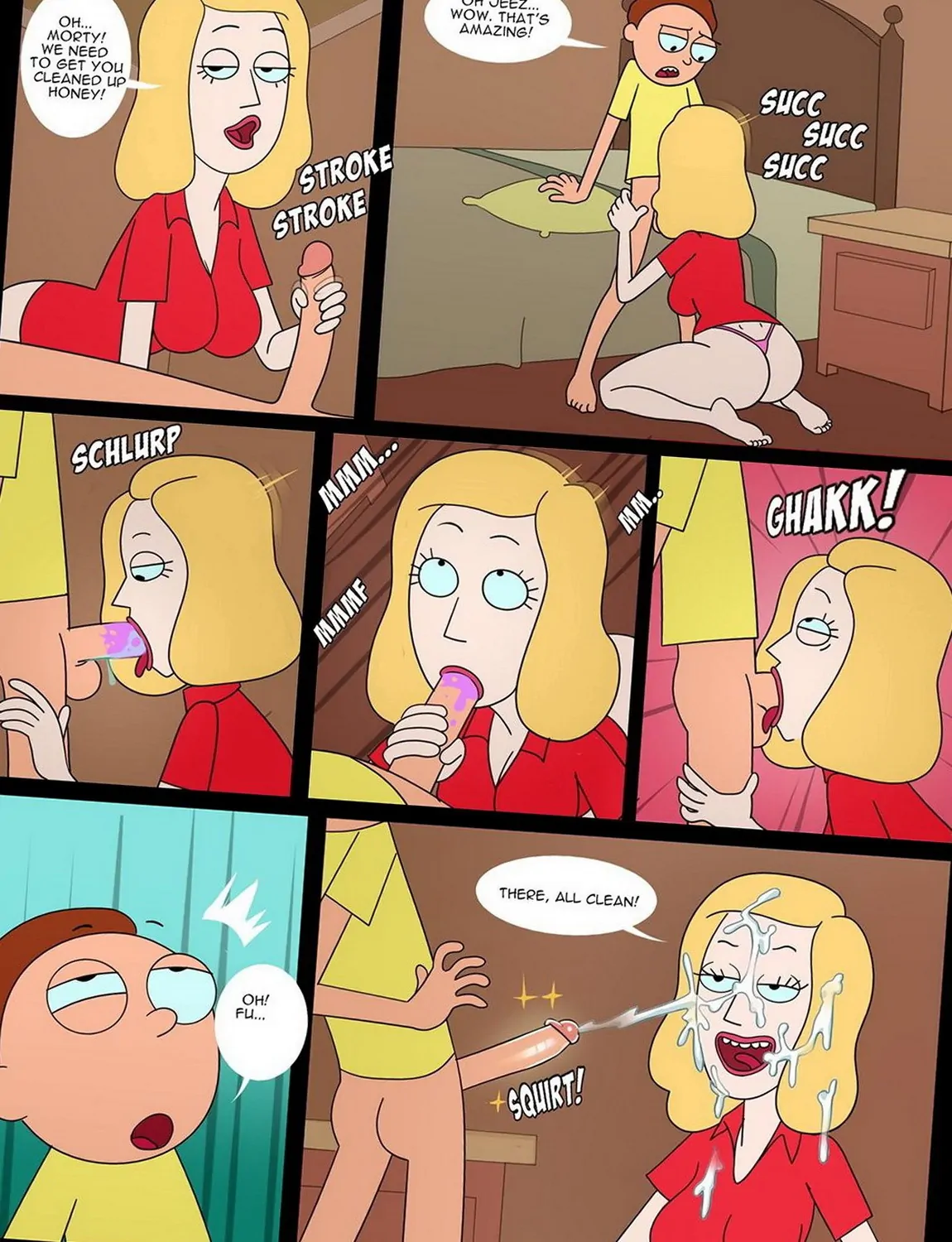 Beth Smith and Morty Smith Drunk Sex Oral Cum Penis Blonde Panties