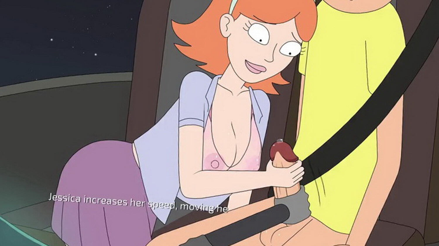 Jessica and Morty Smith Big Breast Penis Handjob Double Handjob