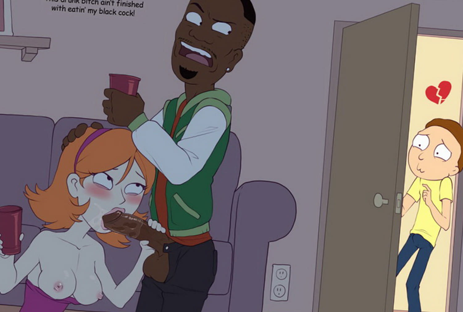 Jessica and Morty Smith Interracial Drunk Sex Tits Penis Dark Skin