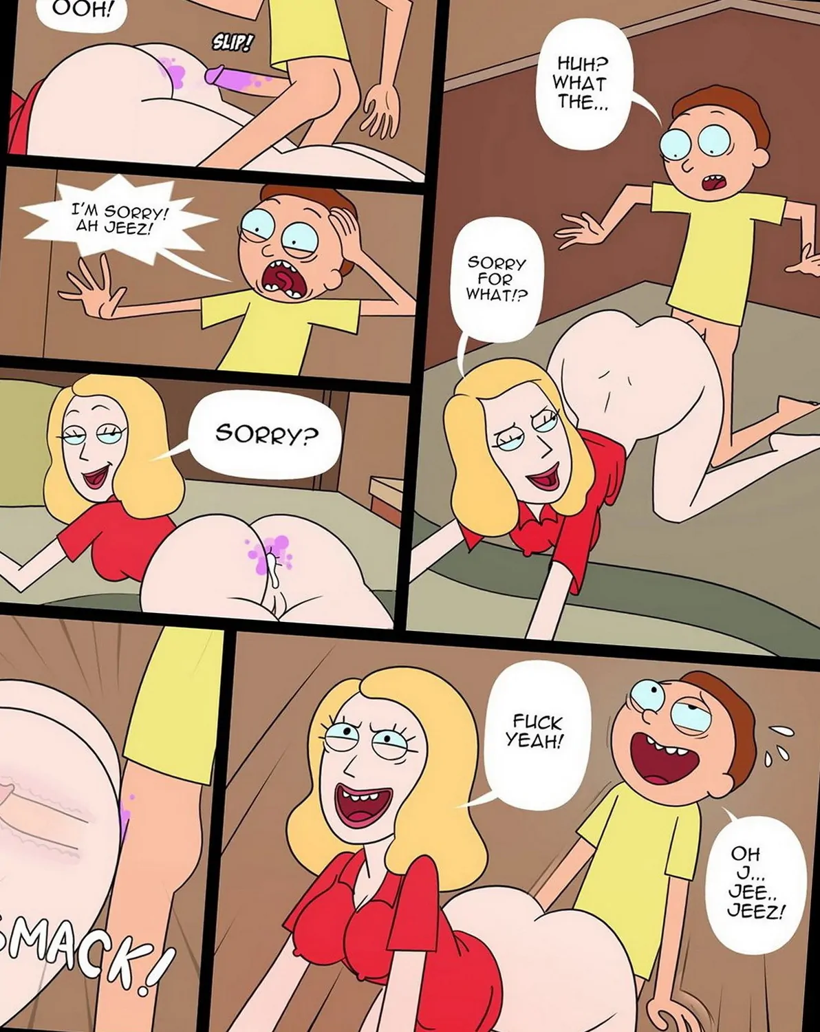 Morty Smith and Beth Smith Drunk Sex Doggy Style Panties Penis