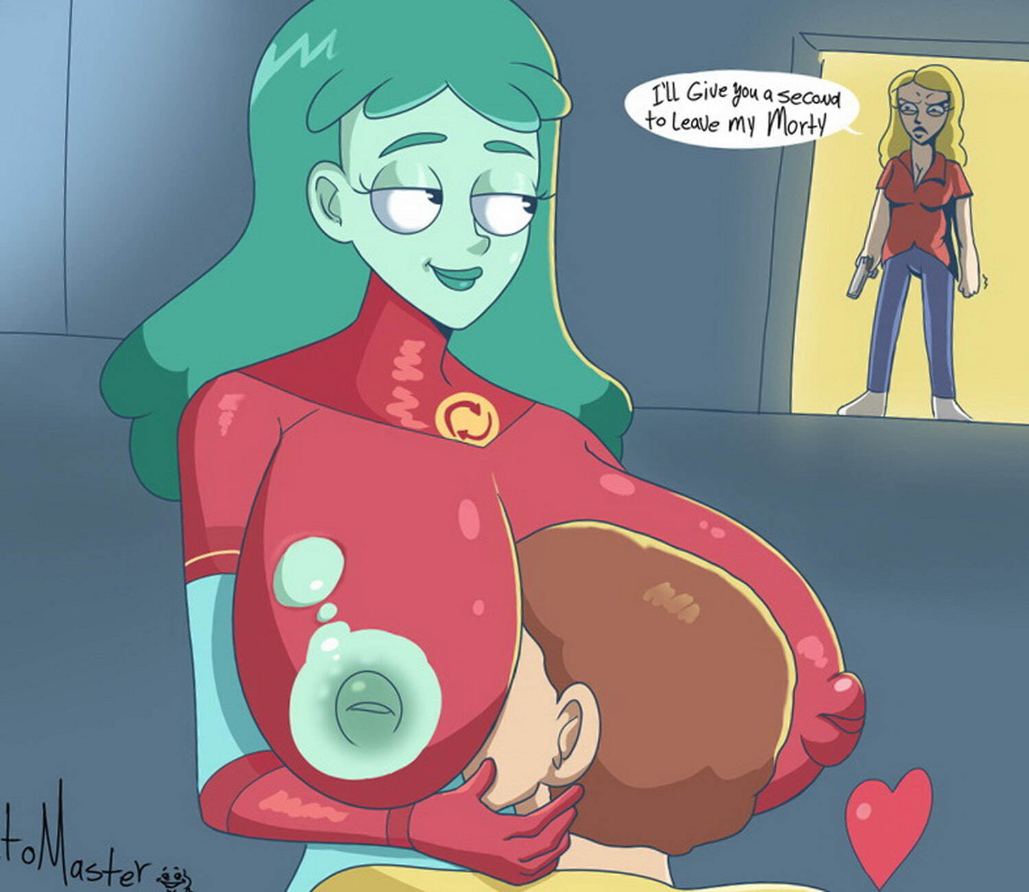 Morty Smith and Planetina Big Breast Tits Superheroine