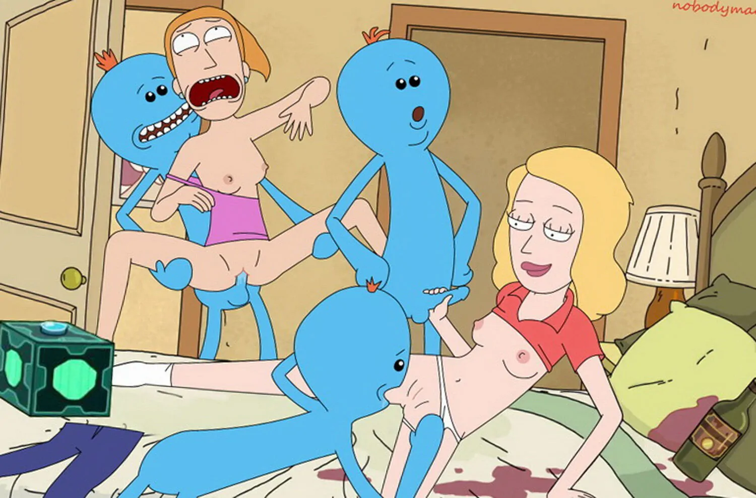 Mr. Meeseeks and Beth Smith Drunk Sex Blonde Sex