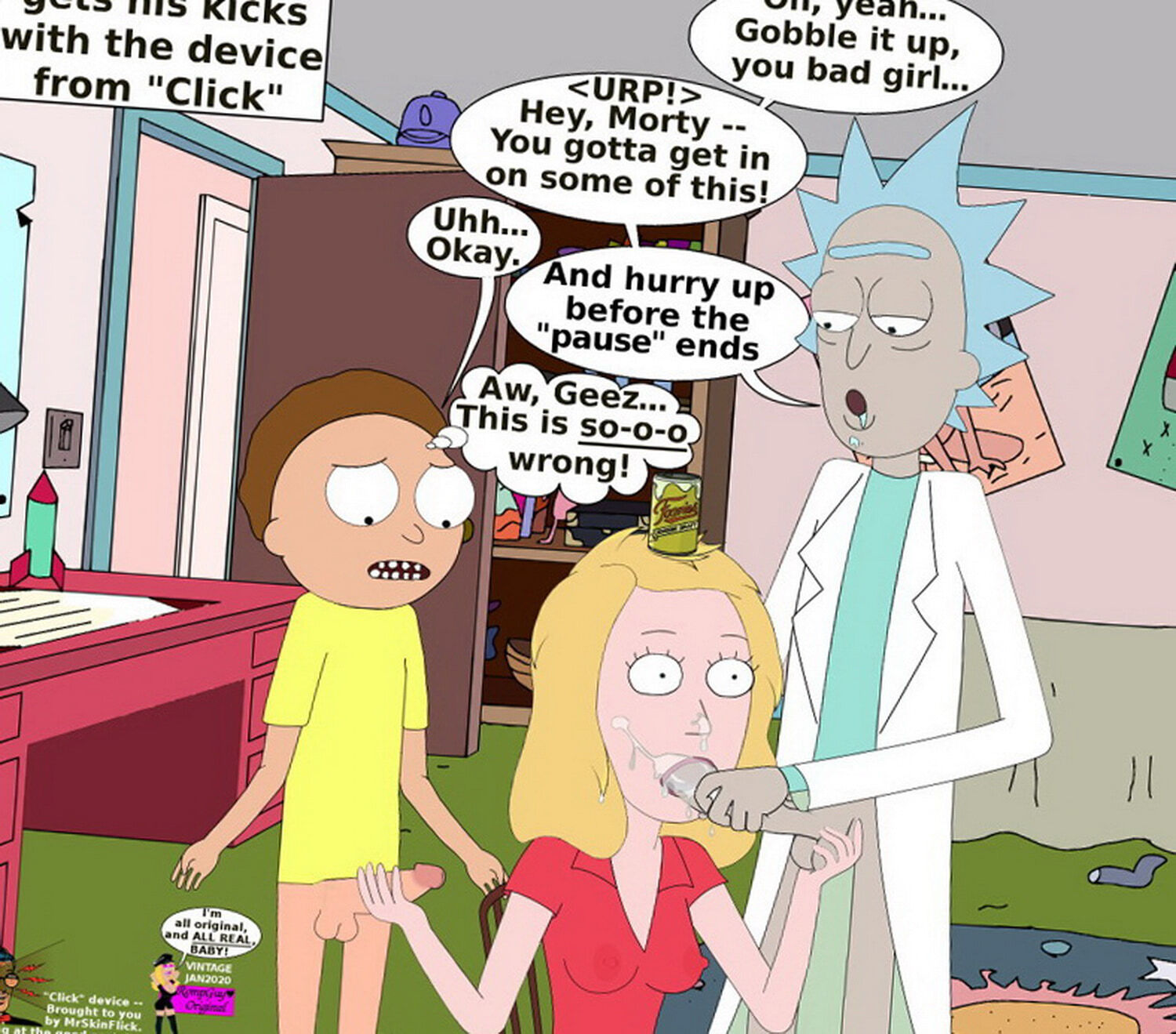 Rick Sanchez and Morty Smith Drunk Sex Handjob Cum In Mouth Blonde