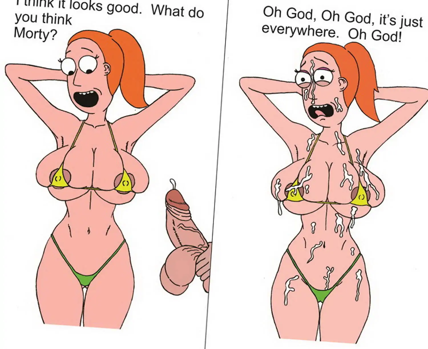 Summer Smith and Morty Smith Cum On Body Large Penis