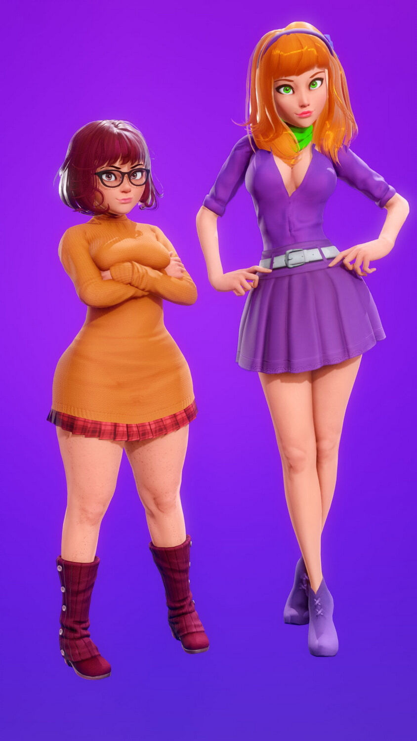 Daphne Blake and Velma Dinkley Tits Female Only