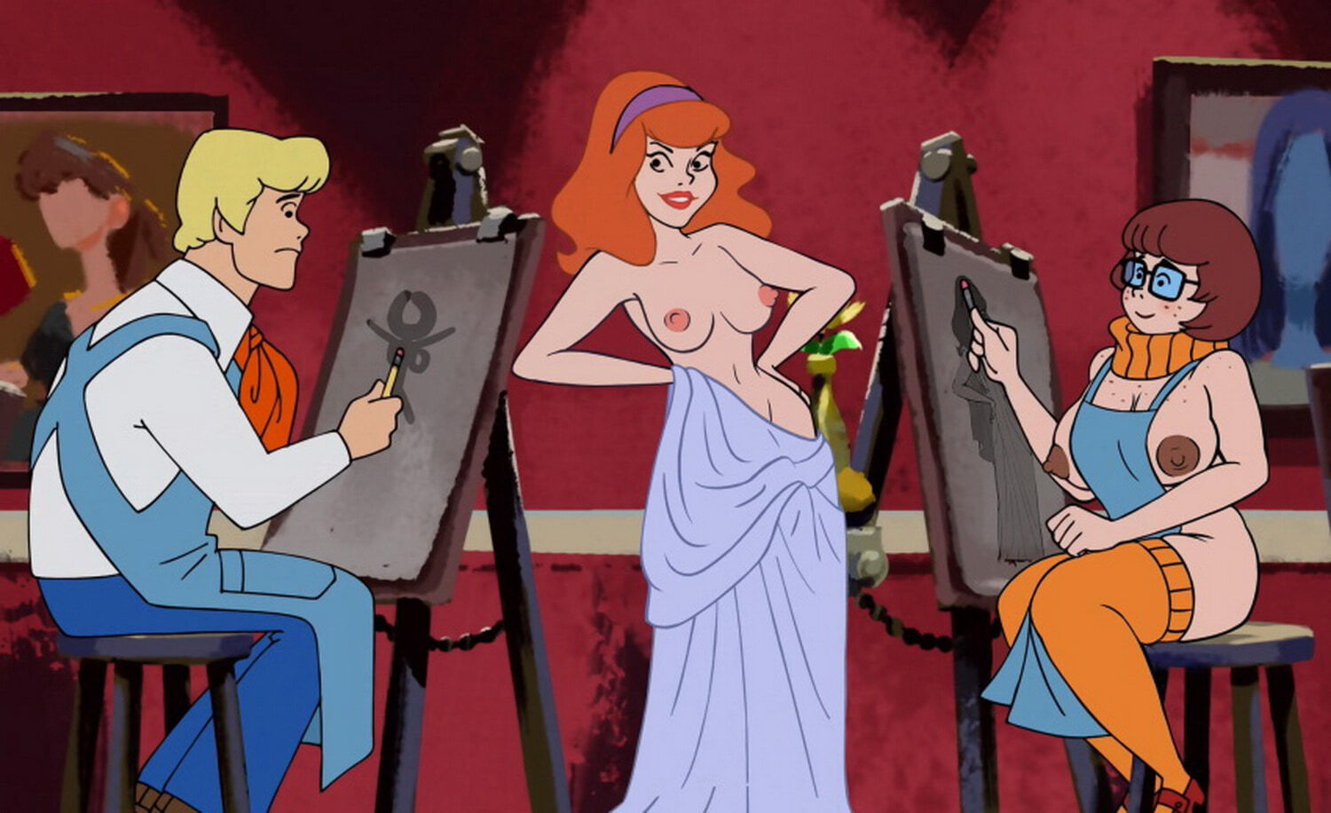 Fred Jones and Daphne Blake Curvy Nipples Tits Large Penis