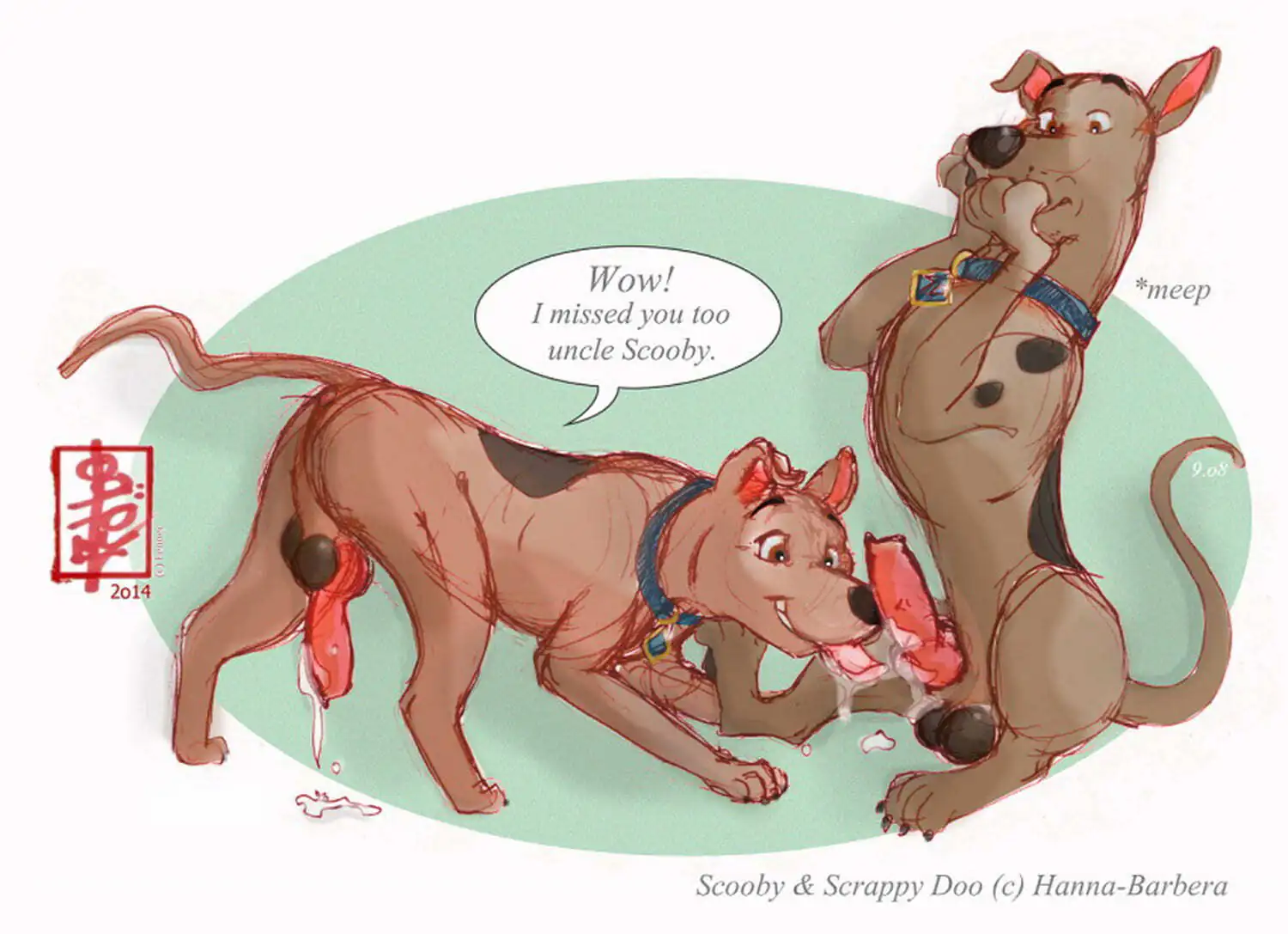 Scooby and Scrappy-Doo Furry Gay Penis Oral