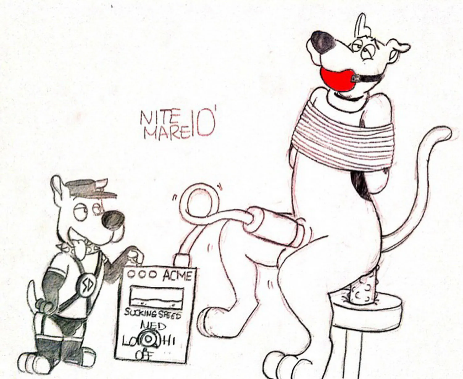 Scooby and Scrappy-Doo Gag Gay Furry Bondage Dildo Gagged