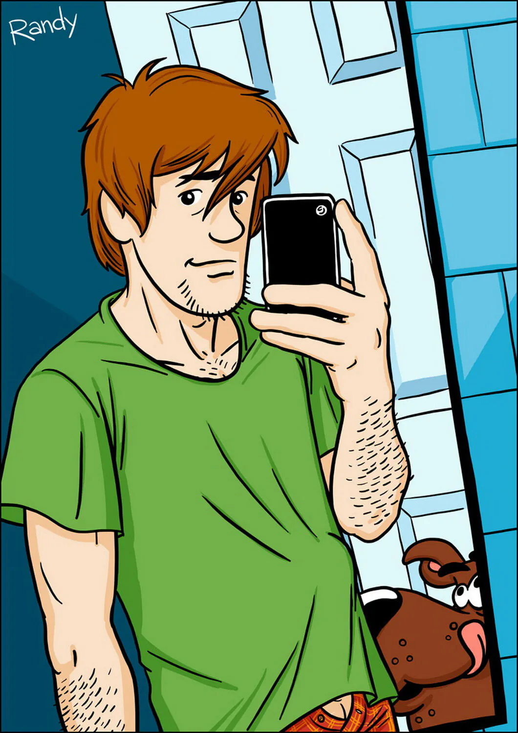 Scooby and Shaggy Rogers Underwear Facial Hair Selfie