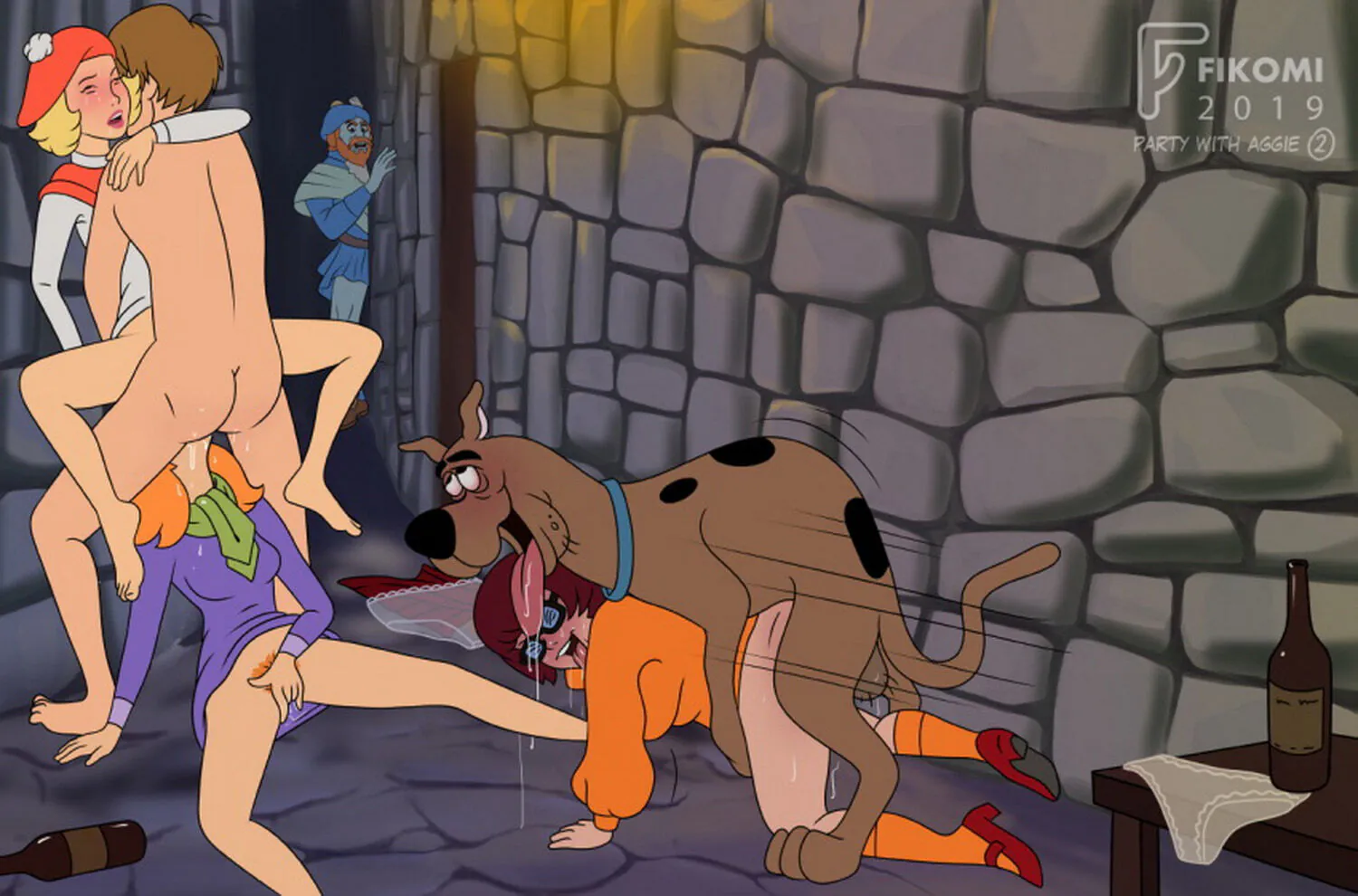 Shaggy Rogers and Daphne Blake Doggy Style Orgy Blonde Zoo Licking