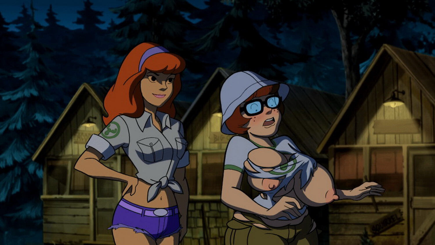 Velma Dinkley and Daphne Blake Erect Nipples Female Only Chubby