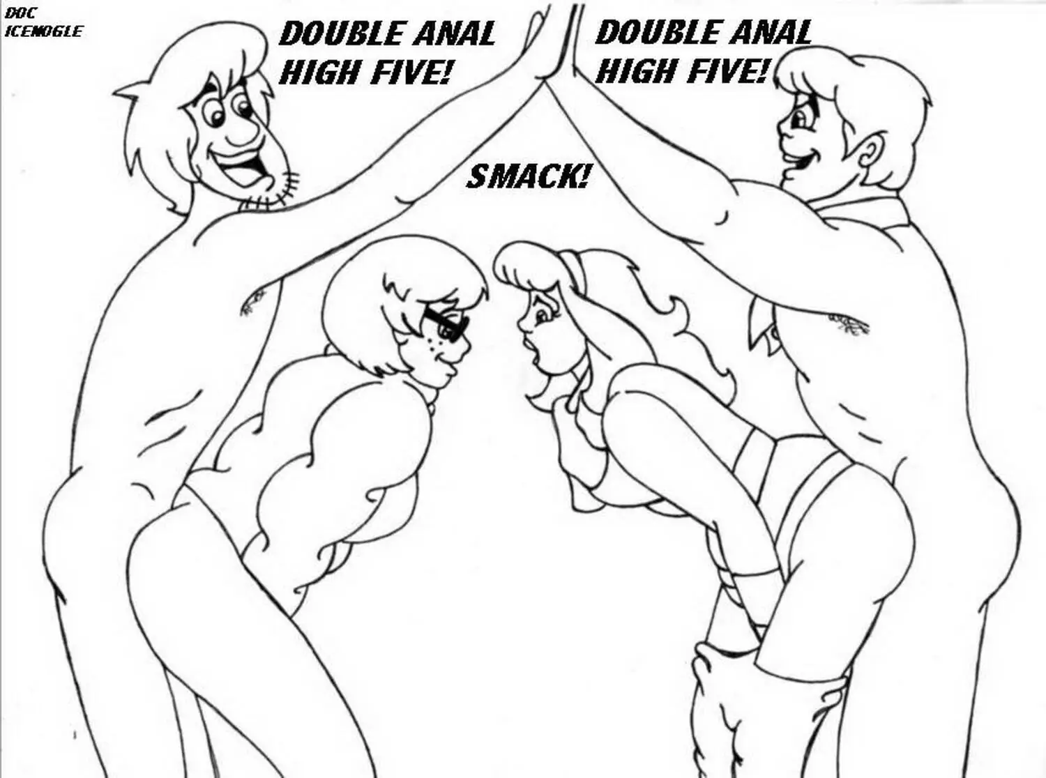 Velma Dinkley and Fred Jones Anal Sex Swingers Foursome Sex
