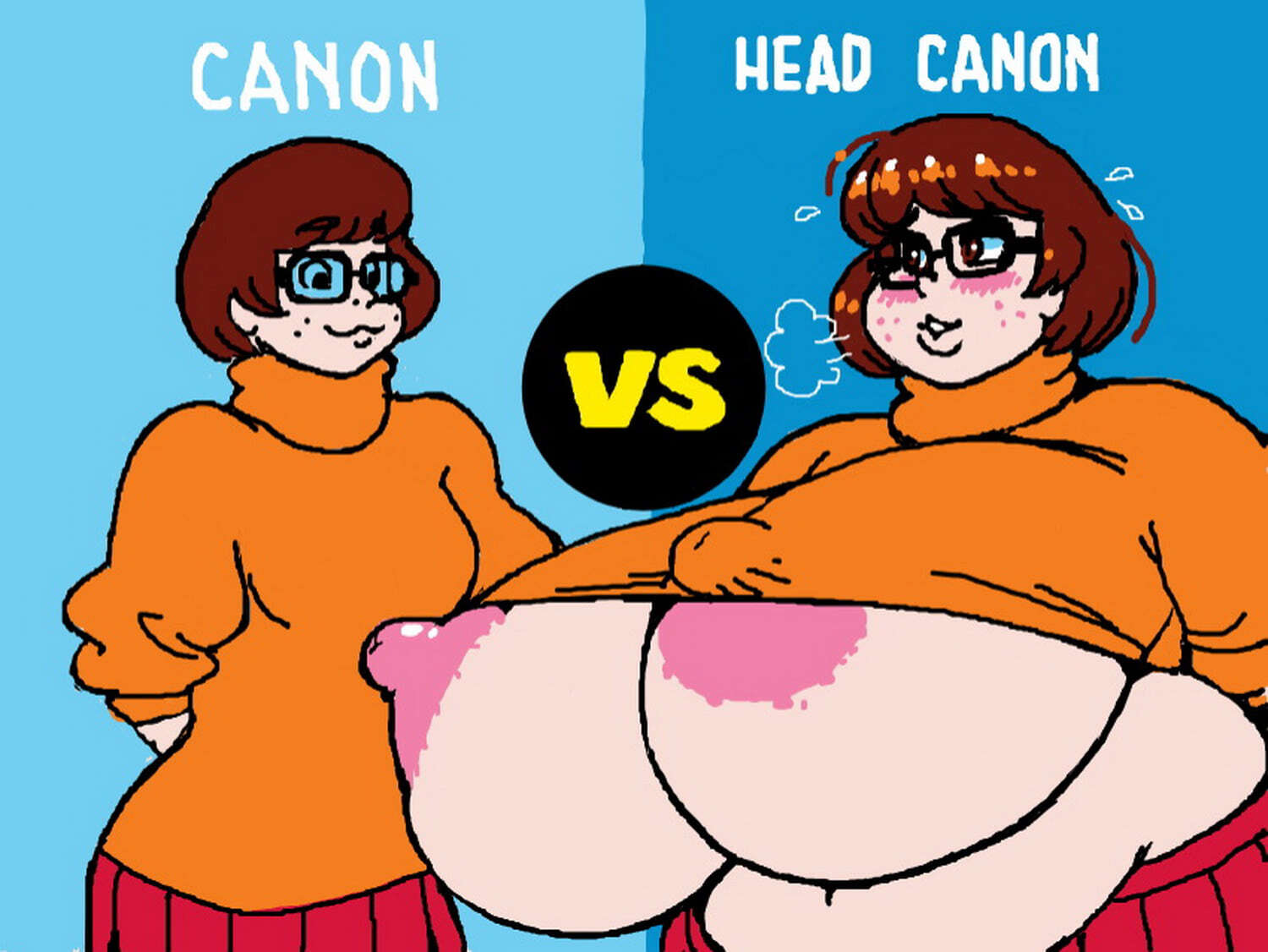 Velma Dinkley Erect Nipples Tits Chubby Thicc Fat Hyper Breasts