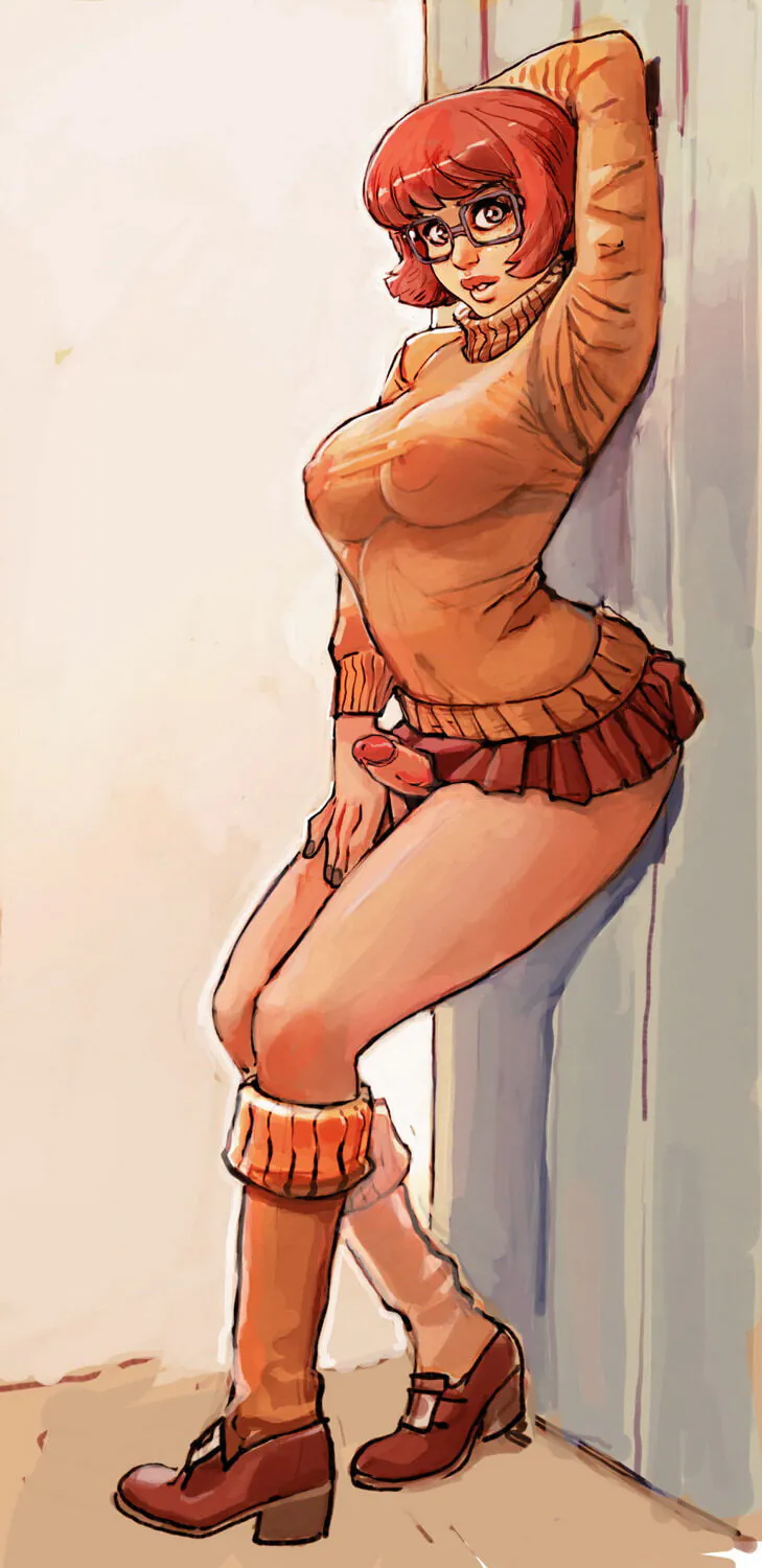 Velma Dinkley Futa No Panties Futanari Tits Erect Nipples Solo