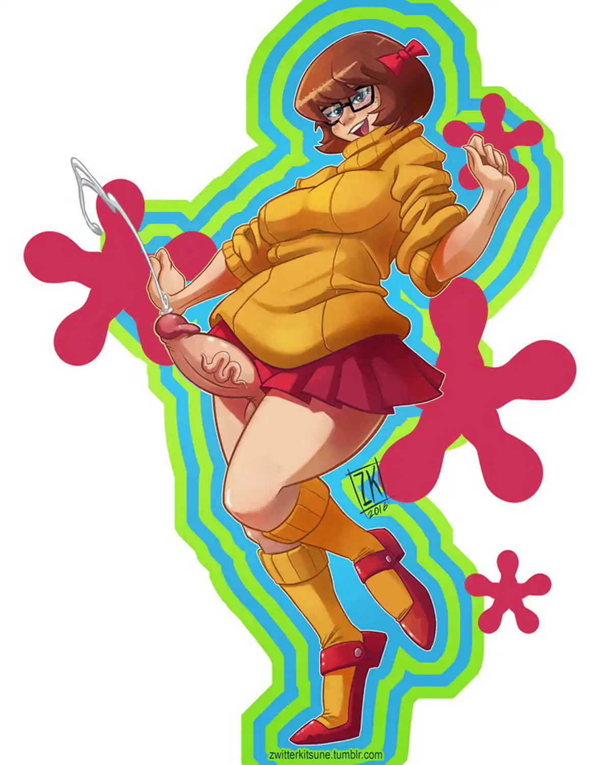 Velma Dinkley Solo Intersex Futa Cumshot Orgasm Cum Futanari