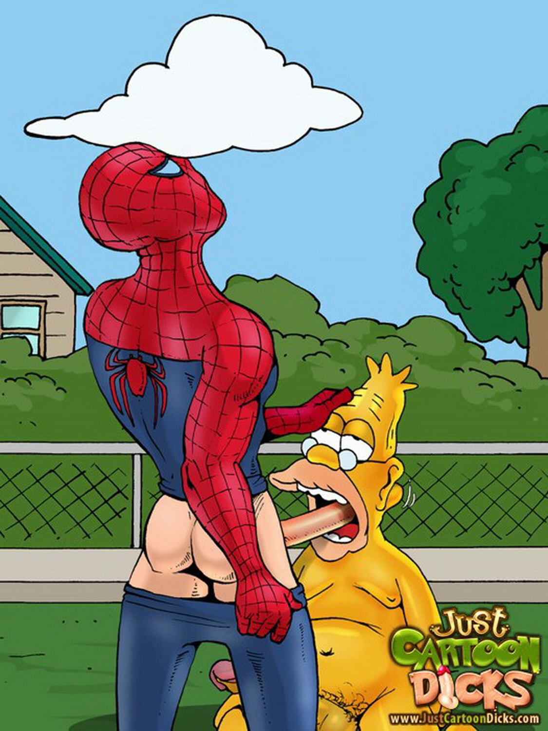 Abraham Simpson and Spider-Man Nude Penis Oral Deepthroat < Your Cartoon  Porn