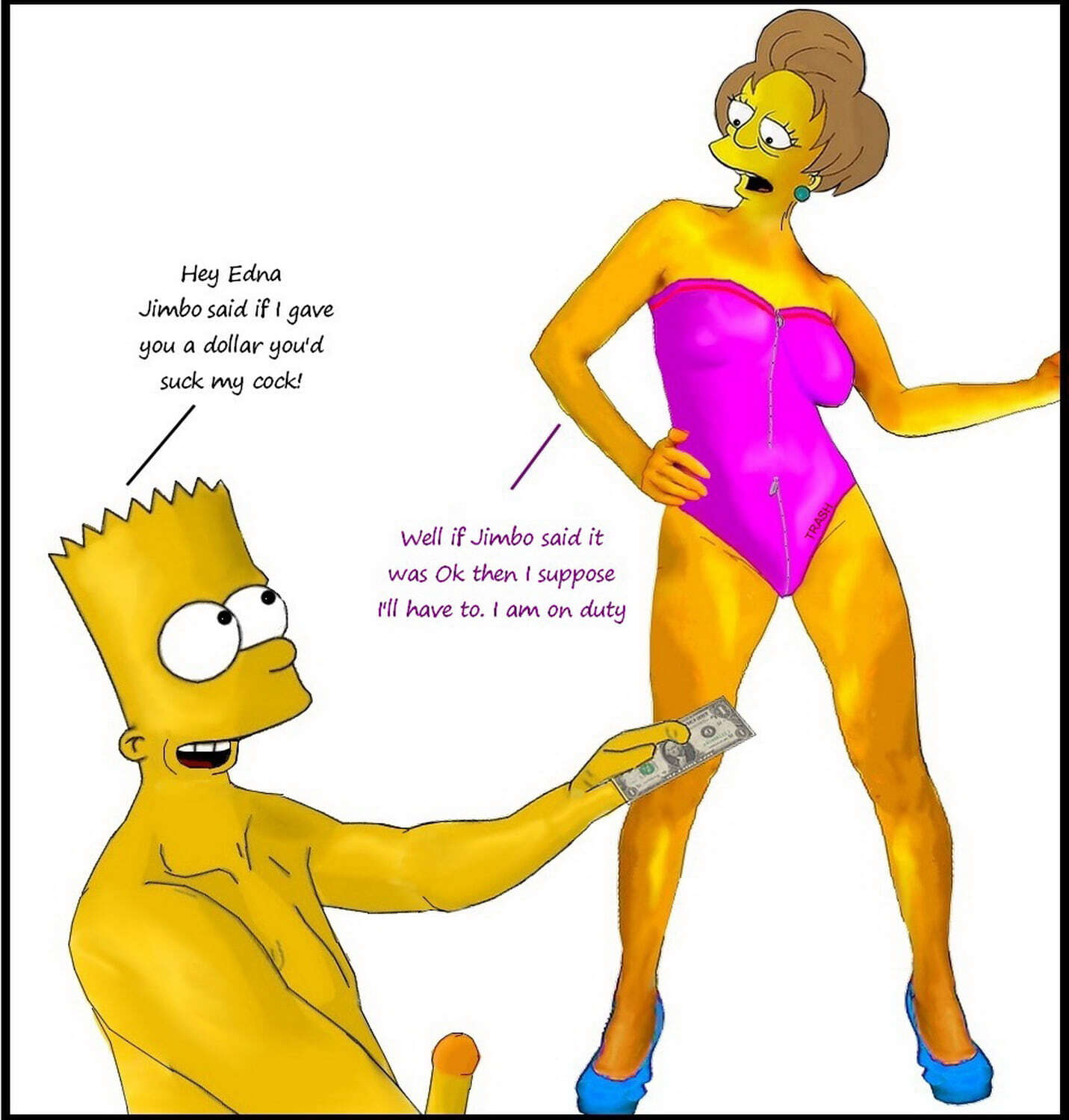 Bart Simpson and Edna Krabappel Hentai XXX