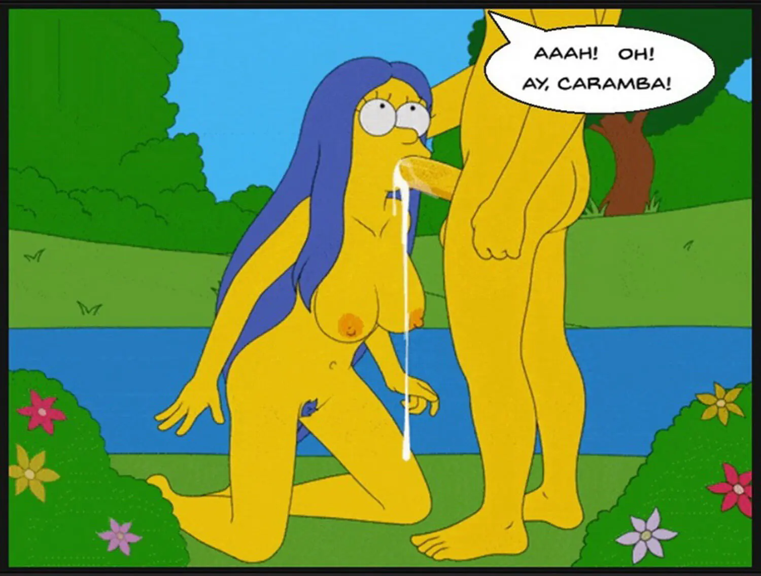 Bart Simpson and Marge Simpson Oral Cum In Mouth