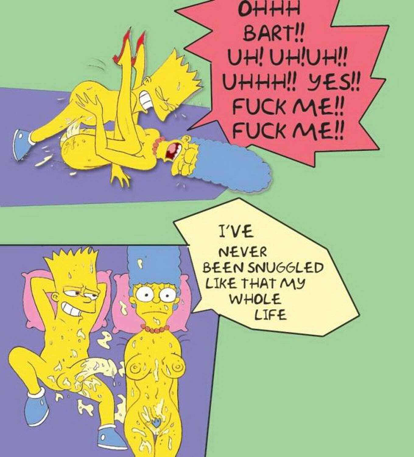 Bart Simpson and Marge Simpson Pubic Hair Nipples Tits Penis