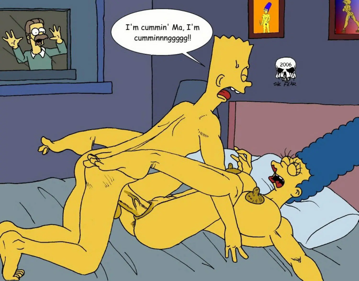 Bart Simpson and Ned Flanders Nude Orgasm Pussy Tits Missionary