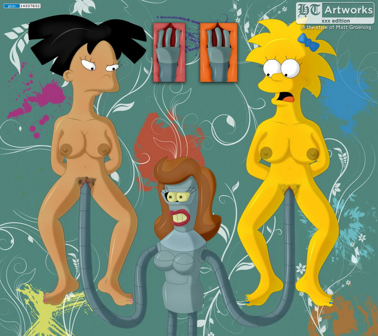 Bender Bending Rodriguez and Maggie Simpson Pubic Hair Tits Pussy