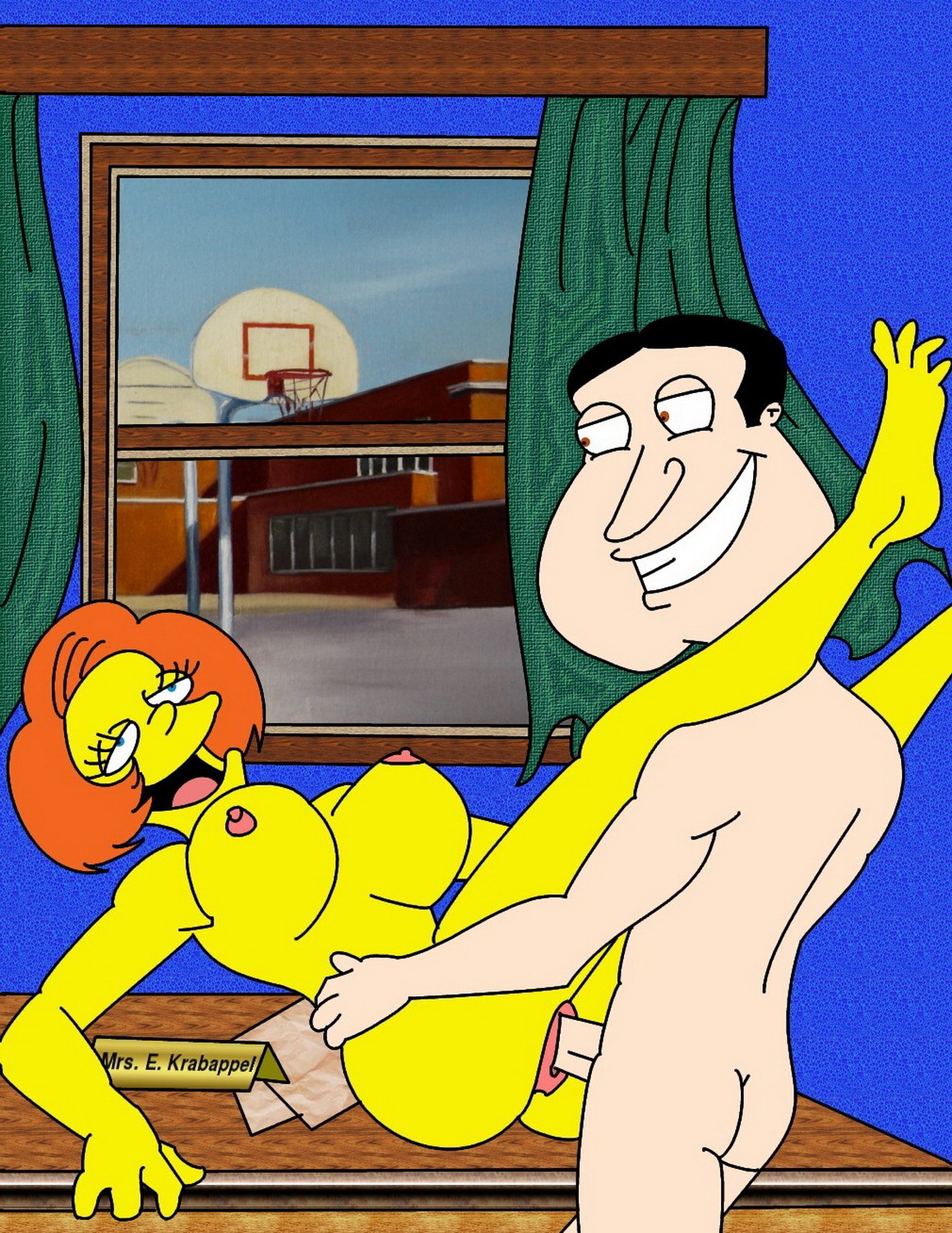 Edna Krabappel and Glenn Quagmire XXX Hentai