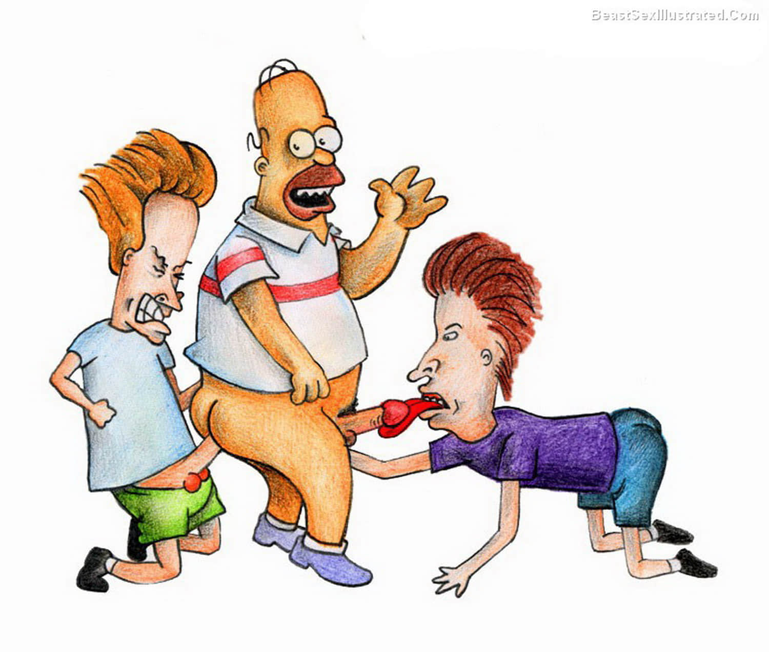 Homer Simpson and Beavis XXX Hentai