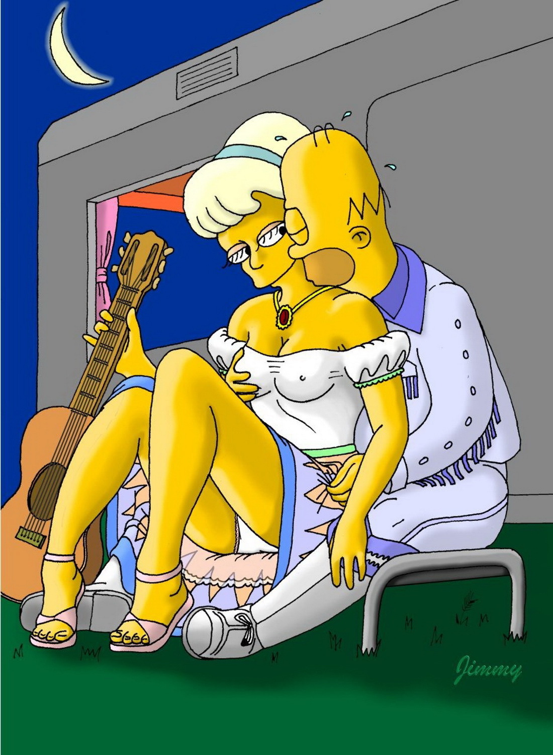 Homer Simpson and Lurleen Lumpkin Hentai XXX