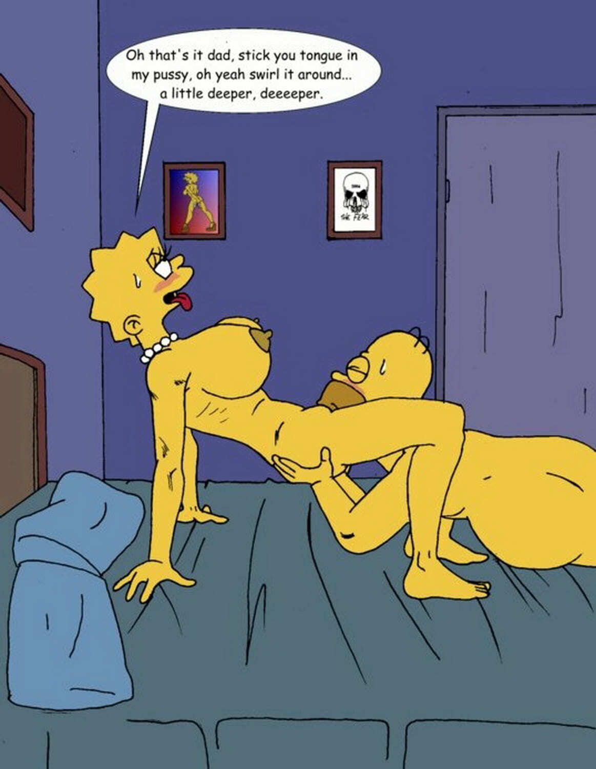 Homer Simpson and Lisa Simpson Nude Tits.