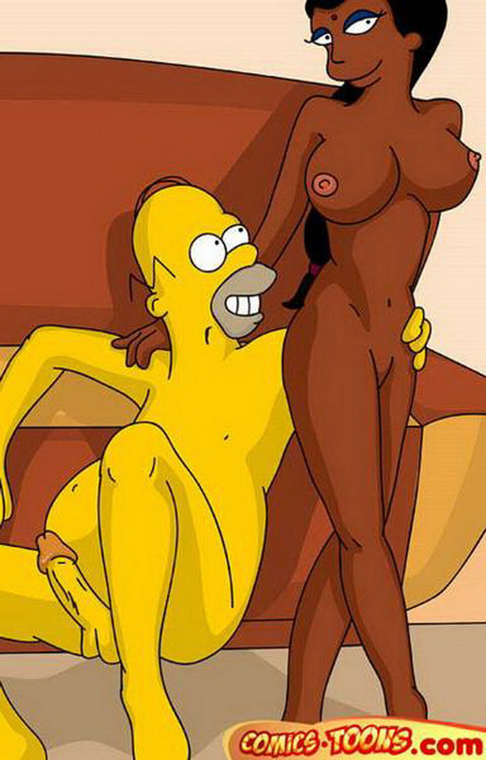 Homer Simpson and Manjula Nahasapeemapetilon XXX Hentai