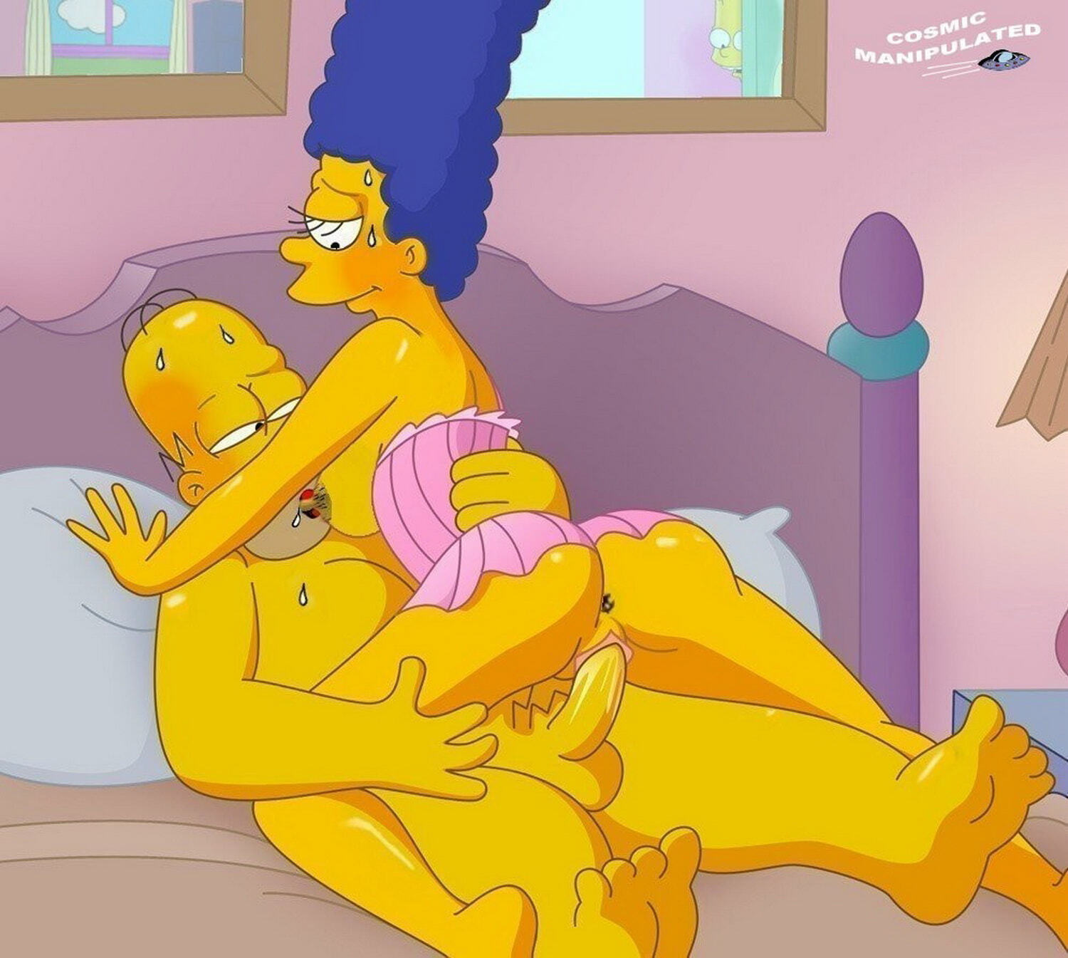 Homer Simpson and Marge Simpson Cowgirl Vaginal Penetration