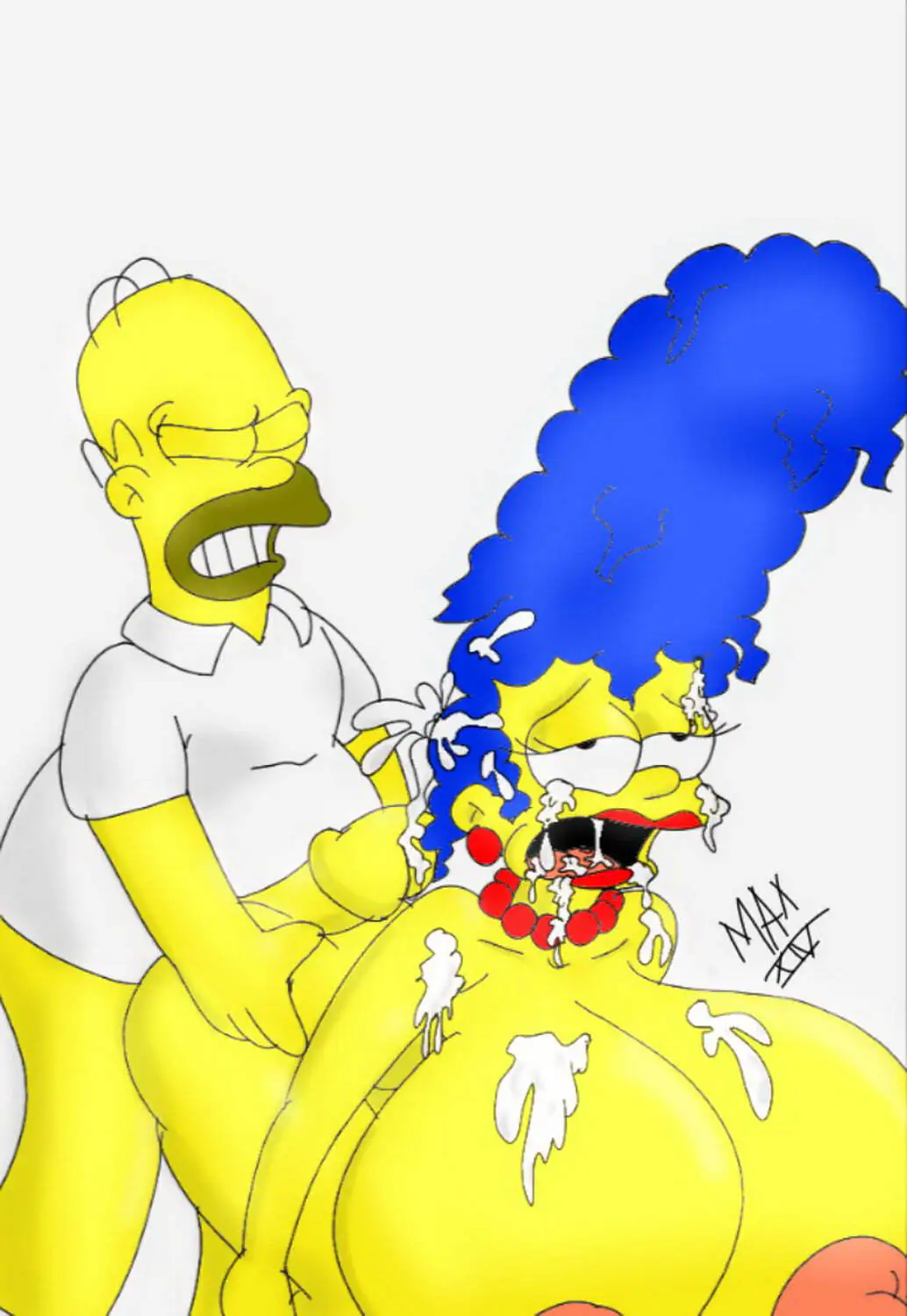 Homer Simpson and Marge Simpson Milf Big Breast Cum Tits Penis