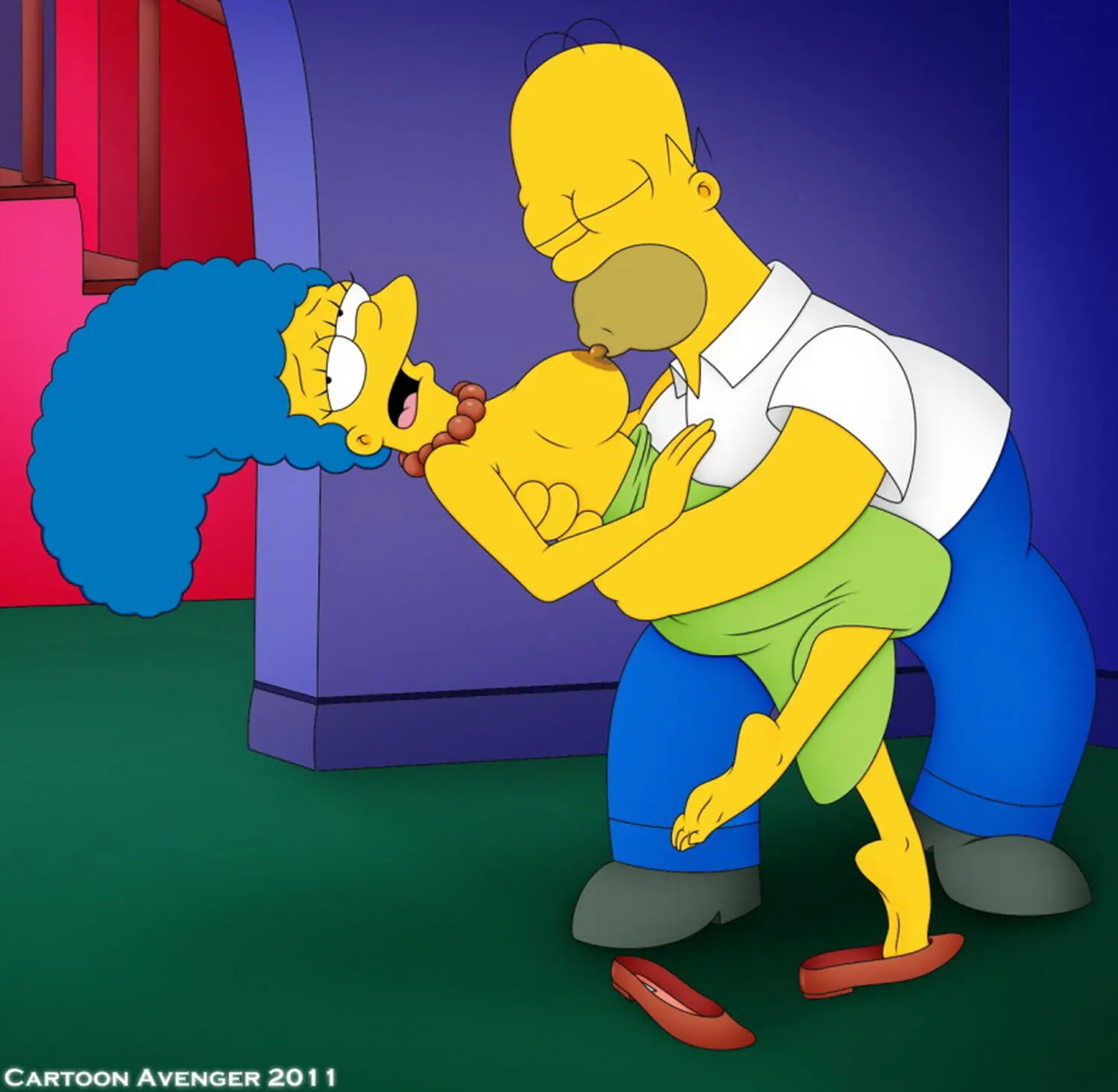 Homer Simpson and Marge Simpson Nipple Sucking Tits