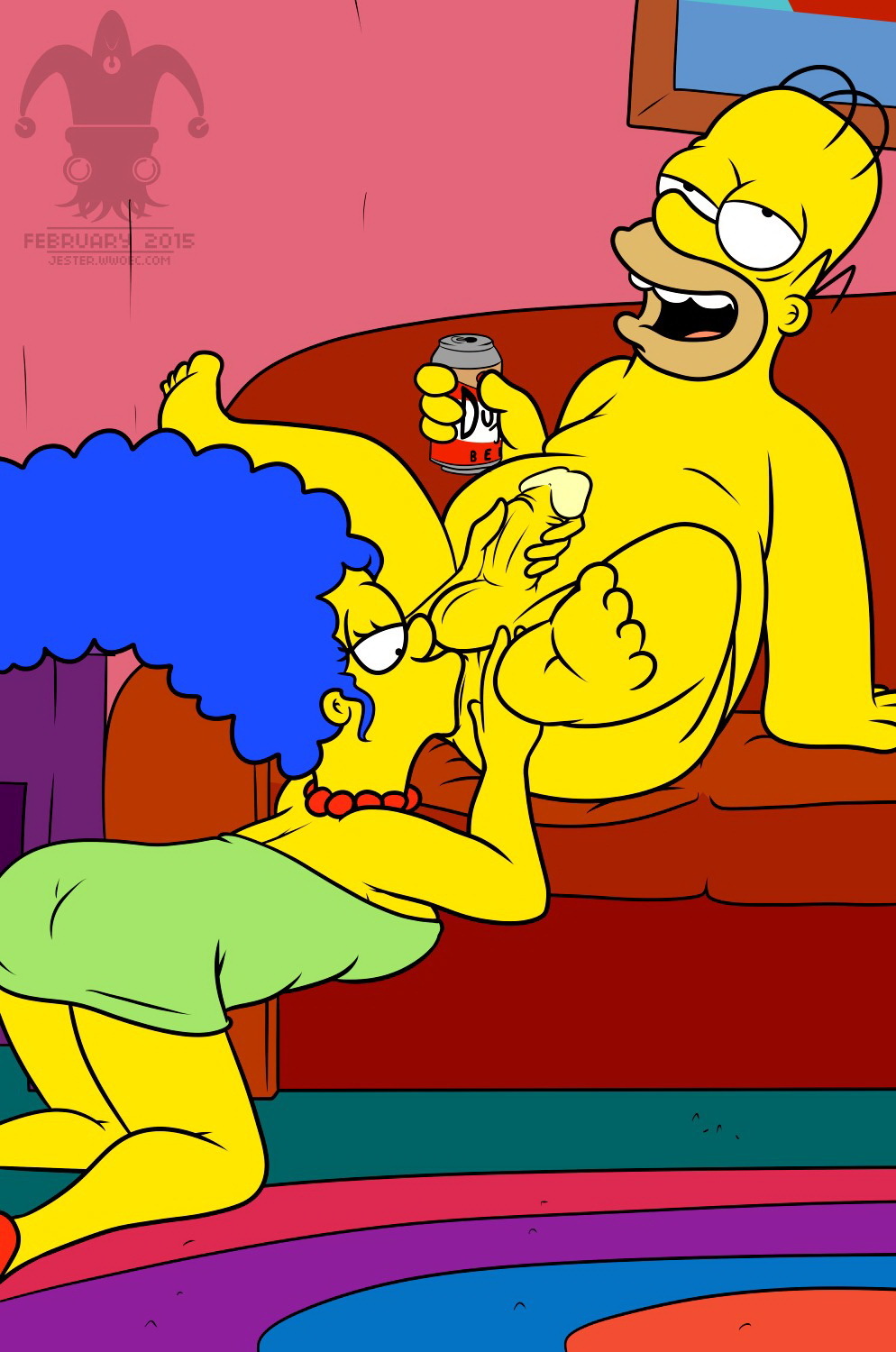 Homer Simpson and Marge Simpson Penis Handjob Oral Nude