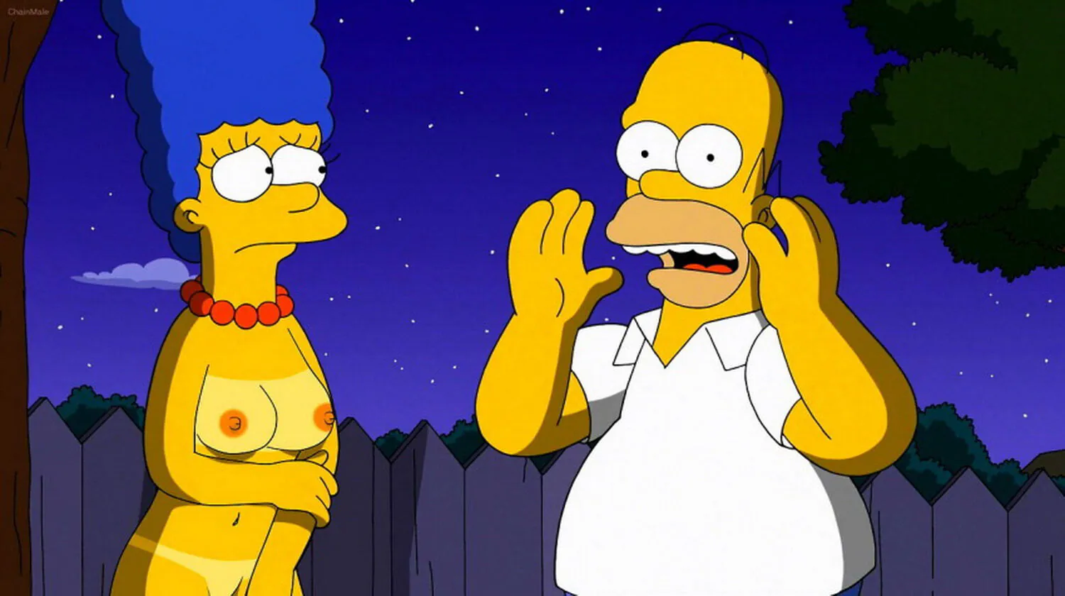 Homer Simpson and Marge Simpson Tits Nipples Toon