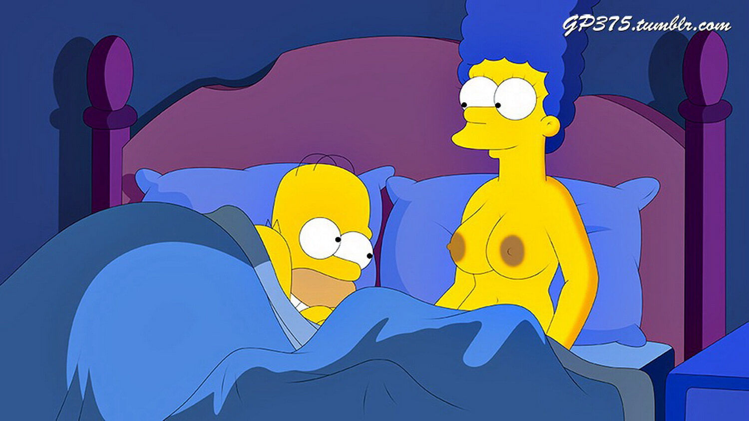 Homer Simpson and Marge Simpson Tits Nipples