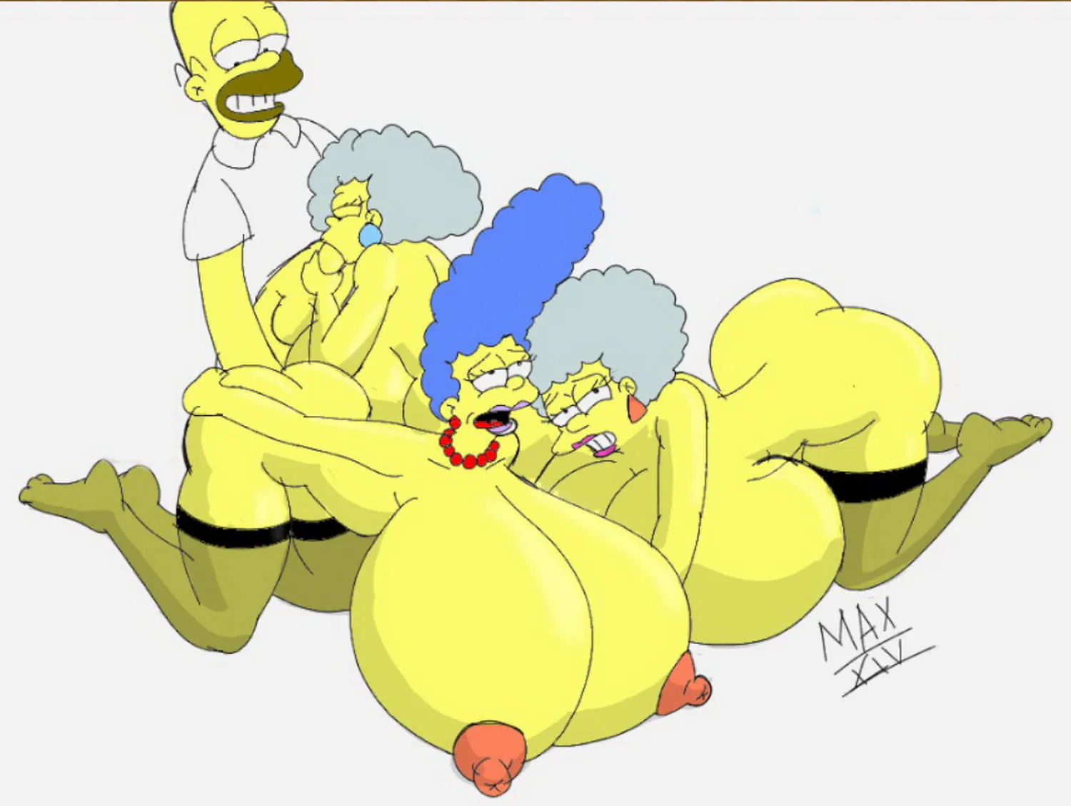 Homer Simpson and Patty And Selma Bouvier Orgy Tits Big Breast Milf