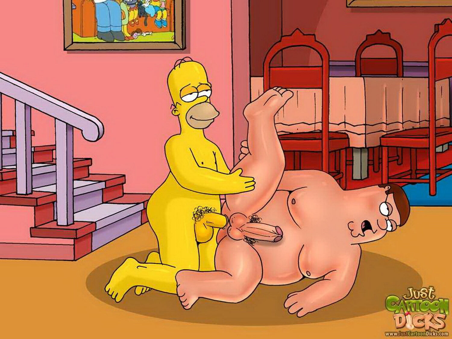 Homer Simpson and Peter Griffin Anal Sex Penis Nude